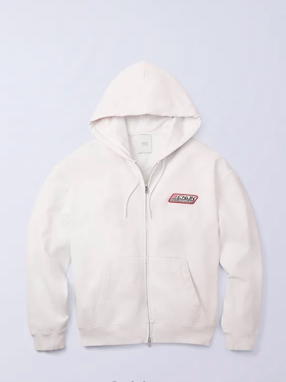 Jungkook x Calvin Klein collab limited edition white zip up hoodie
